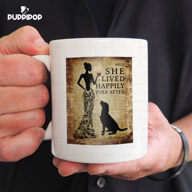 Custom Dog Mug - Personalized She Lived Happily Ever After Gift For Mom - White Mug